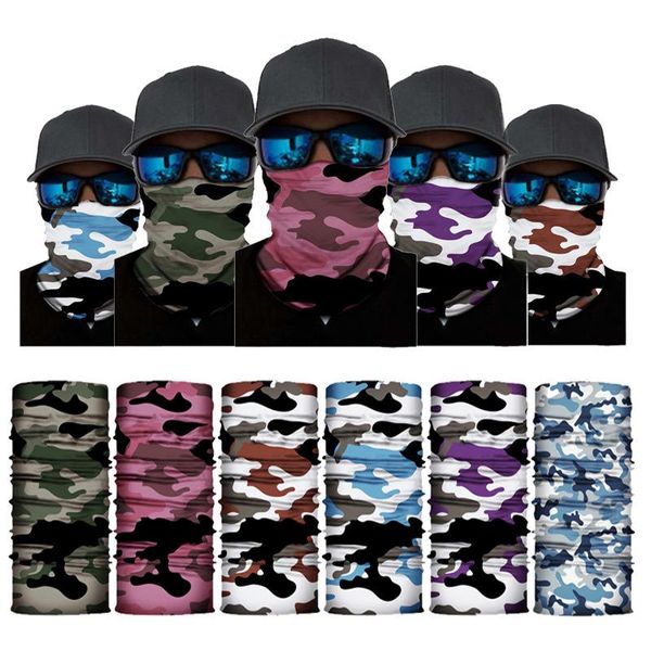 

scarves camouflage ootdoor sport neck warmer tube scarf windproof breathable face mask ski bandana cycling balaclava, Blue;gray