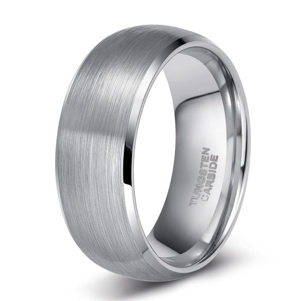 

cluster rings 6/8mm silver color men tungsten carbide ring flat polished brushed wedding band engagement wholesale jewelry bague homme, Golden;silver