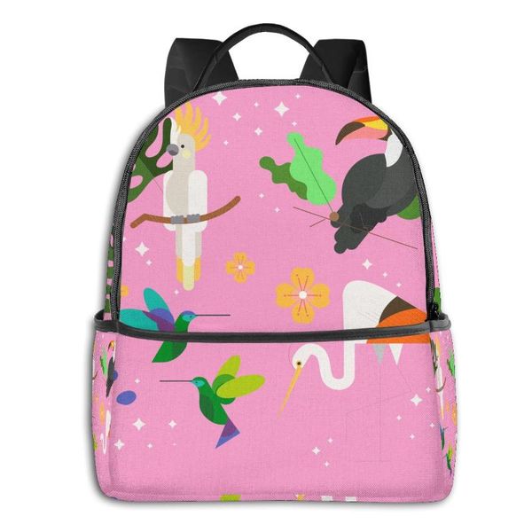 

backpack fashion college school bag exotic tropical wild bird casual book packbag for teenage travel shoulder rucksack