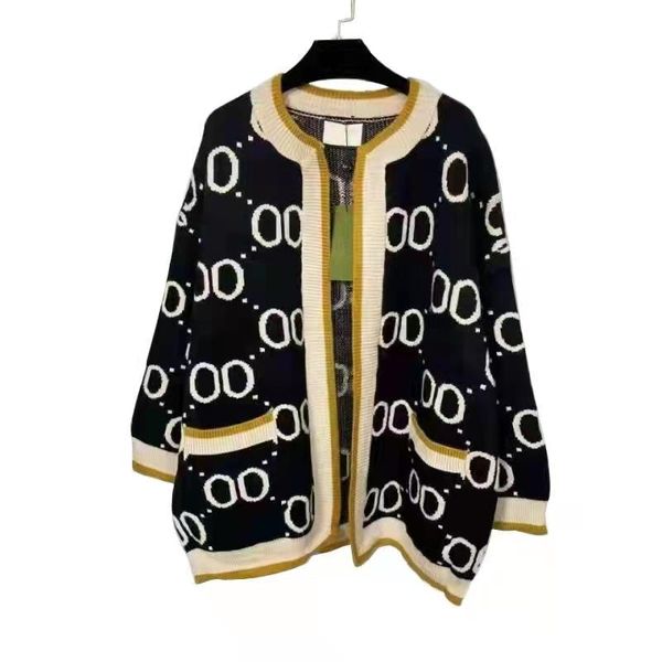

2021luxury clothes womens sweater for woman designer sweaters casual knit contrast color long-sleeved autumn fashion classic, White;black