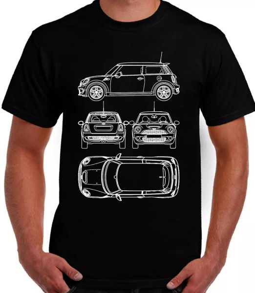 

AUTOTEE FAN Mini Cooper S Hatchback GRAPHIC ART DESIGN HIGH QUALITY T-Shirt, White;black