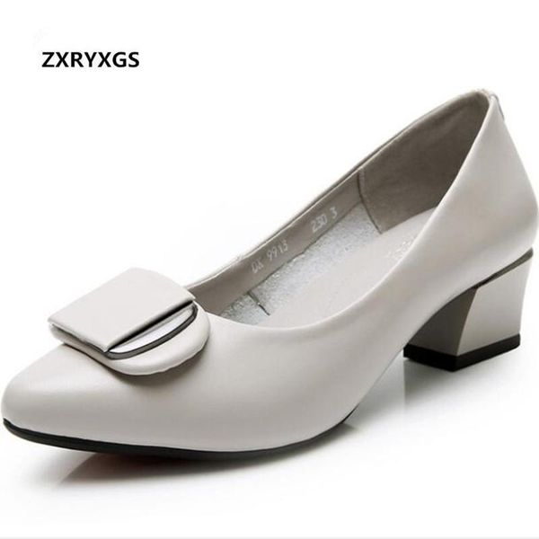 

dress shoes 2021 spring autumn soft bottom pointed genuine leather woman high heel 5cm comfort wild fashion heels, Black