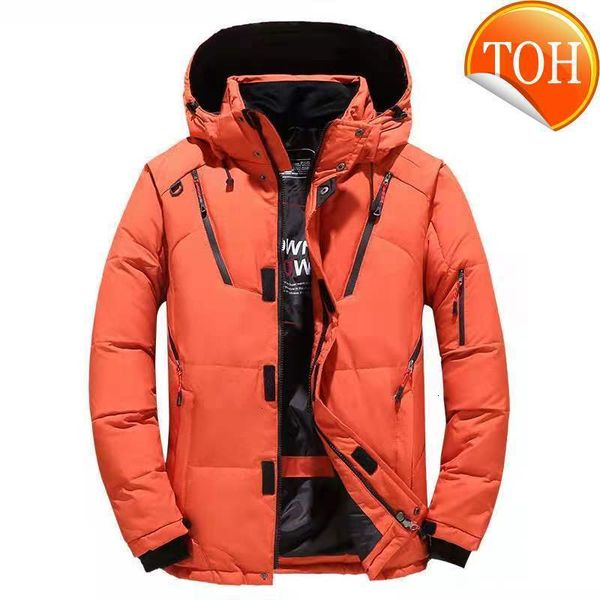 

mens 2021 new solid color down jacket warm hooded thick puffer coat male soft overcoat thermal winter parka, Black