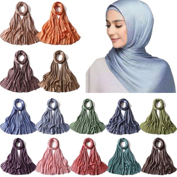 

ethnic clothing women solid color hijab muslim chiffon scarf soft plain shawl pleated wrap islamic headscarf femme hijabs stole sarong 46 co, Red