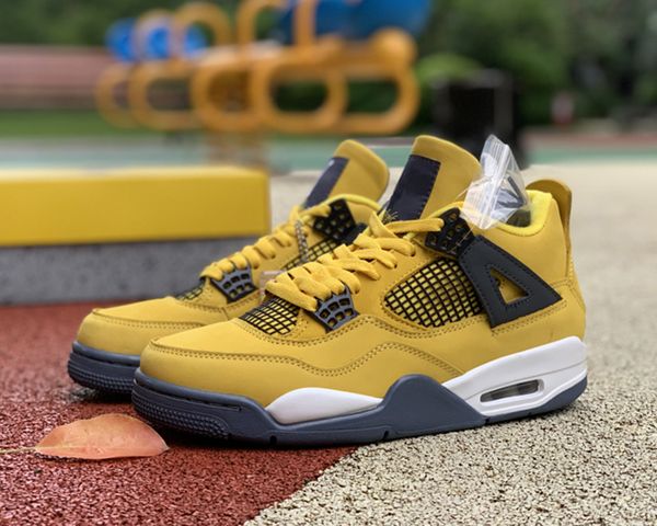 

mens basketball shoes 4s portsmarket jumpman 4 yellow women men outdoor sneakers with box size 7-13