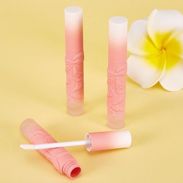 

storage bottles & jars 4ml wholesale pink bow-knot lip gloss tubes cosmetic lipgloss lipstick packing containers with sers oil glaze