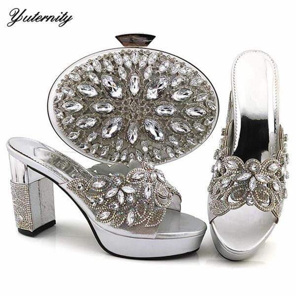 

dress shoes fashion women crystal and bag to match for parties italian elegant ladies pumps set, Black