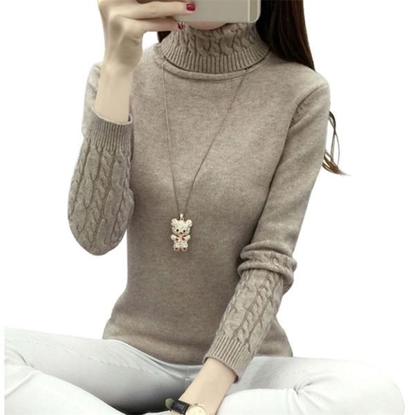 

thick warm women turtleneck winter women sweaters and pullovers knit long sleeve cashmere sweater female jumper 210805, White;black