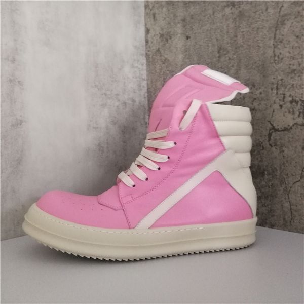 

men pink boots 2023 fall shoes men leather high fashion sneakers men p15d50, Black