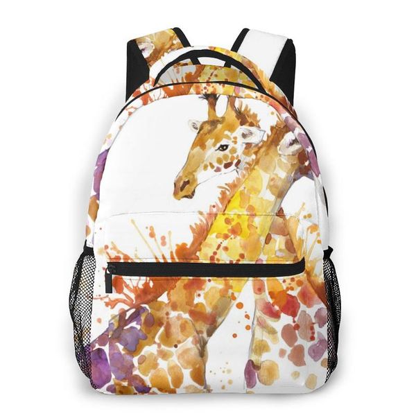 

backpack travel pack giraffe watercolor sports bag outdoor climbing
