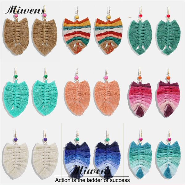 

dangle & chandelier miwens handmade macrame tassel earrings for women bridal ethnic fiberlove statement fringe drop summer trendy jewelry, Silver