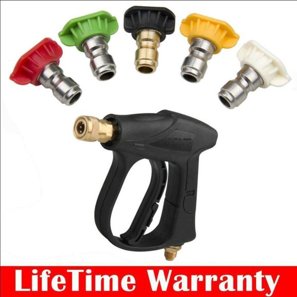 

car washer gun snow foam lance high pressure power 4000 psi with 5color nozzles tip