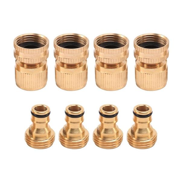 

watering equipments 3/4 inch brass garden hose fitting quick connect, male and female connectors for water pipe hose(4 sets)