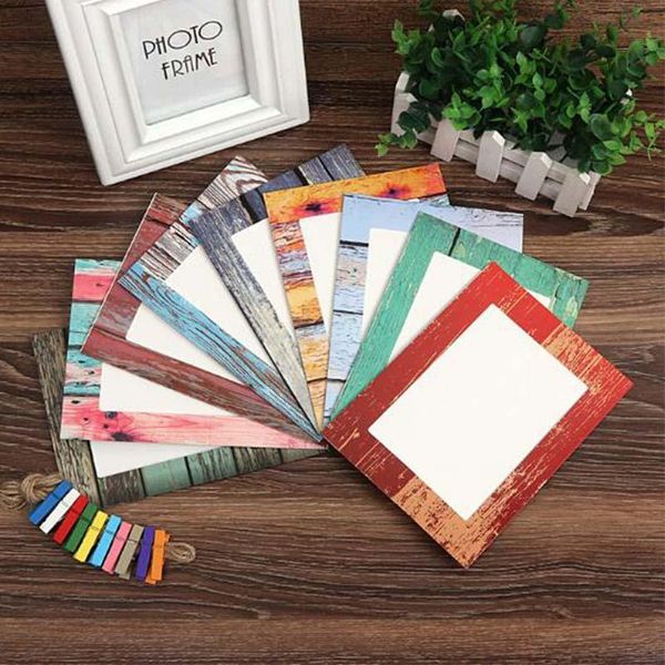 

frames and mouldings 9pcs creative paper po frame wall 7 inch wood grain hanging to send clip