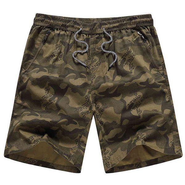

camouflage shorts men casual zipper pocket beach shorts male bermuda masculina elastic waist brand boardshorts plus size 5xl 210518, White;black