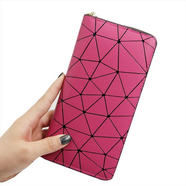 

drop women wallets female purse geometry handbag hand bags designer long clutch wallet card holder, Red;black