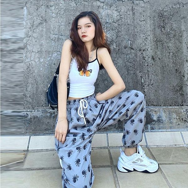 

vintage straight harajuku denim pants cargo sweatpants jogger clothes pantalones pocket white women streetwear high waist jeans women's, Black;white