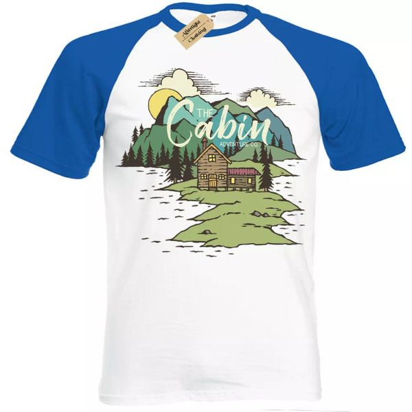 

lakeside cabina camiseta manga corta bÃ©isbol, White;black