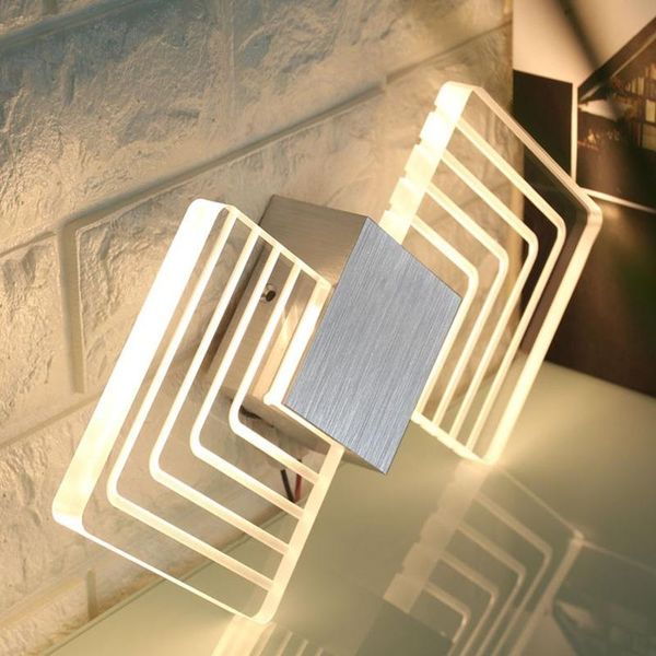

wall lamp mordern led aluminium light rail project square wall-mounted bedroom bedside arts decoration lighting wf