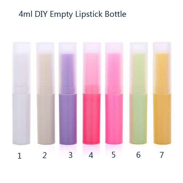 

factory empty 100pcs bottle 4ml lipstick diy mini gloss lip balm tube container with cap 4g cosmetic sample containe