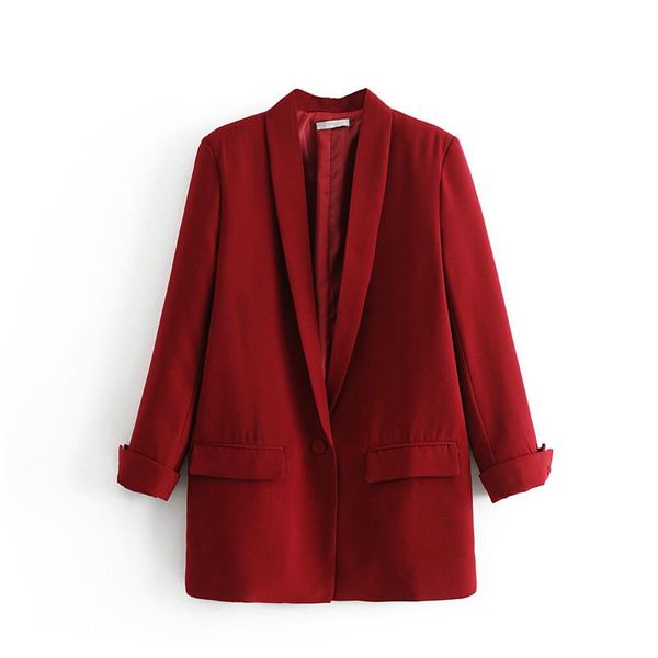 Ternos femininos Blazers Moda Mulheres Blazer Feminino Long Girls Red Ladies Terno Sleeve Office Use Feminino Spring Tops Business Business