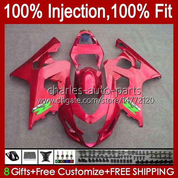 Fairings Stampi per iniezione per Suzuki GSXR600 GSXR750 GSXR-750 K4 04 05 43No.117 GSXR Pearl Red 750CC 600CC 750 600 CC GSXR-600 2004 2005 GSX-R750 2004-2005 Kit corpo OEM