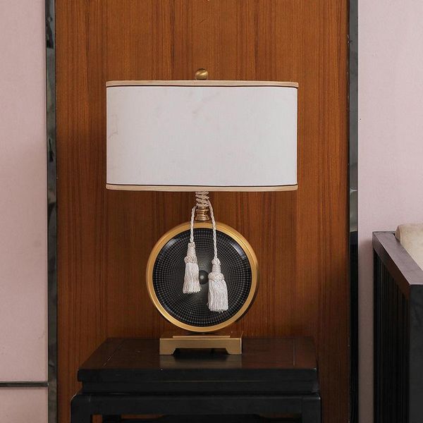 

table lamps chinese desk lamp simple golden round crystal modern board room creative luxury master bedroom bedside