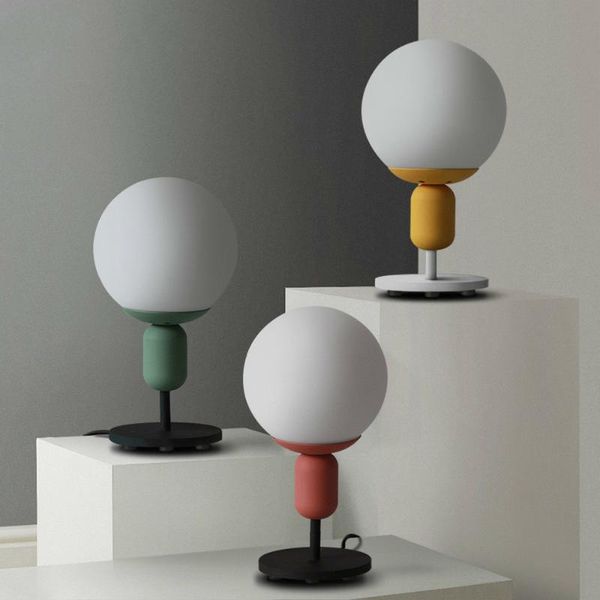 

table lamps personality simple desk creative nordic children's room headlights bedroom study maccaron round lamp lu813955