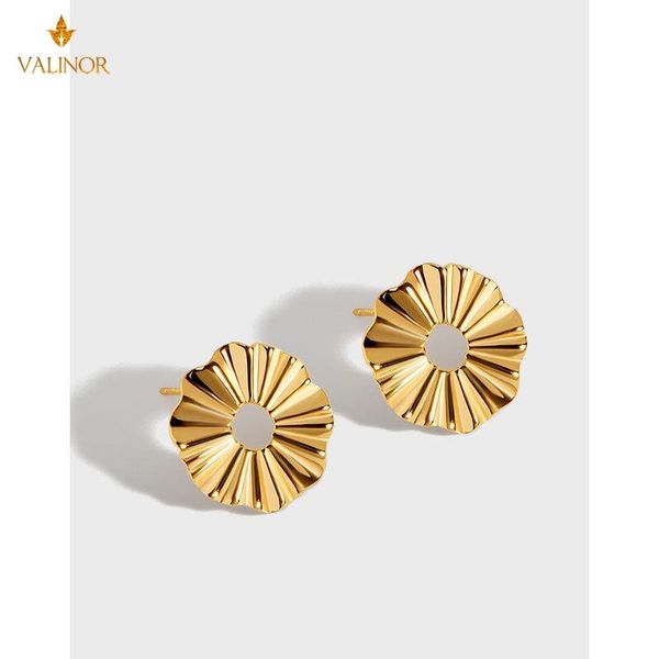 

stud bright color simple personality big daisy earrings female temperament retro 925 sterling silver dlgc087, Golden;silver