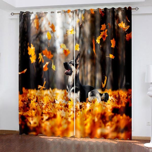 

curtain & drapes forest animal self heating landscape 3d pattern printing living room sunshade custom suit bedroom hook decoration