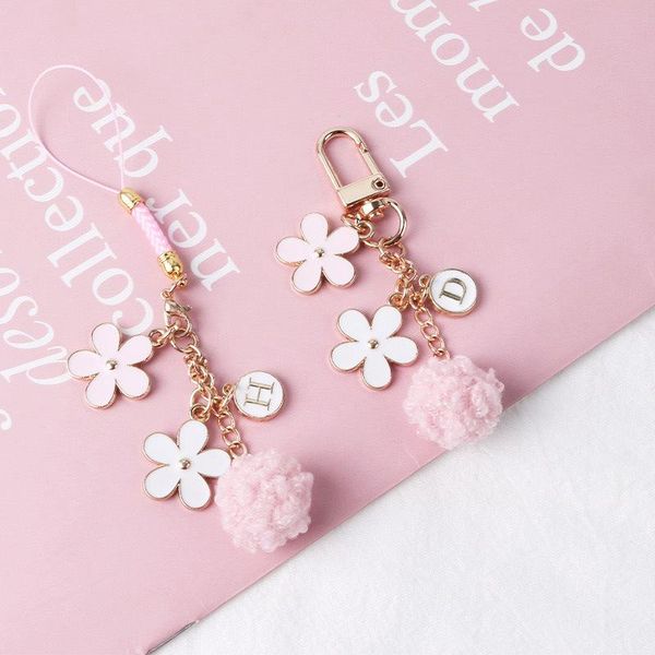 

keychains lovely ribbon flower keychain keyring for women girl jewelry pink cute bag car key holder gifts, Silver