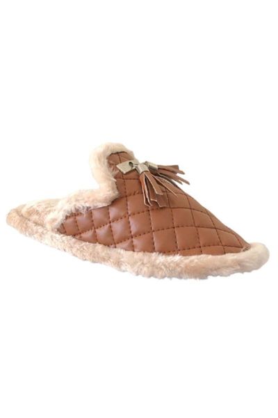 

women tan tassels home slipper slippers, Black