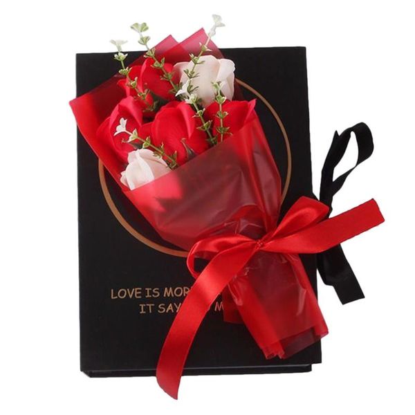 

1pc artificial soap rose gift box mother's day flower (red) wrap