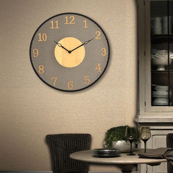 

wall clocks metal clock double layer iron frame mute watch for modern roman number style home living room decor