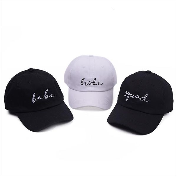 

woman cap summer bachelorette party hats bride squad dad caps babe wedding shower white embroidered baseball for bridal, Blue;gray