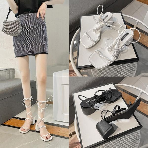 

sandals fashion women low heel lace up sandal back strap summer shoes gladiator casual narrow band zapatos mujer shoe, Black