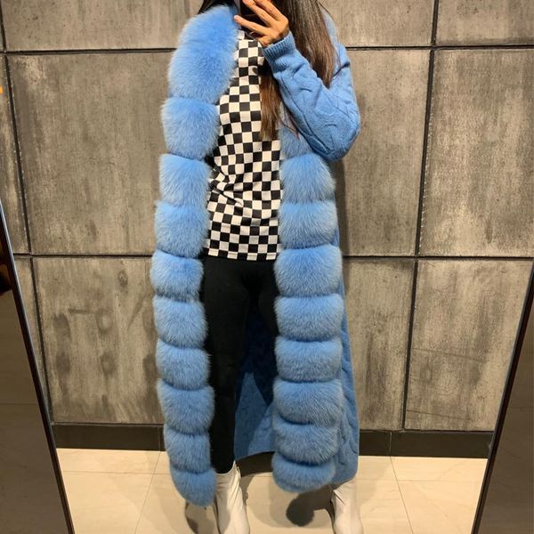 

Women's Fur & Faux women ladies long sweater real cardigan 2WQC, Black
