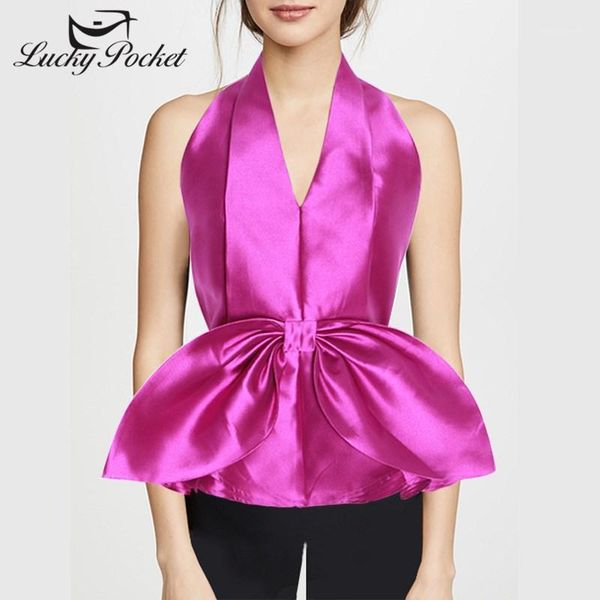 

women's blouses & shirts women summer fashion slim solid color sleeveless blouse ladies casual v-neck purple shirt female loose bow ele, White