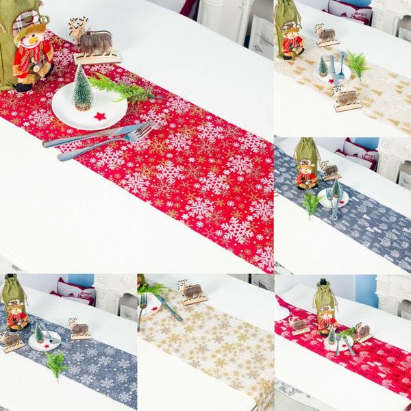

christmas table cloth red gray snowflakes xmas party tableware dining cover deco