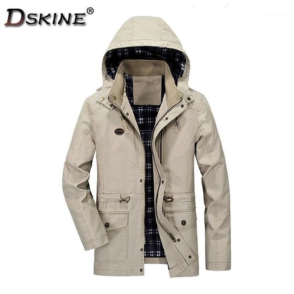 

men's jackets spring autumn men tactical jacket casual outdoor comfortable breathable washed cotton windbreaker detachable hood, Black;brown