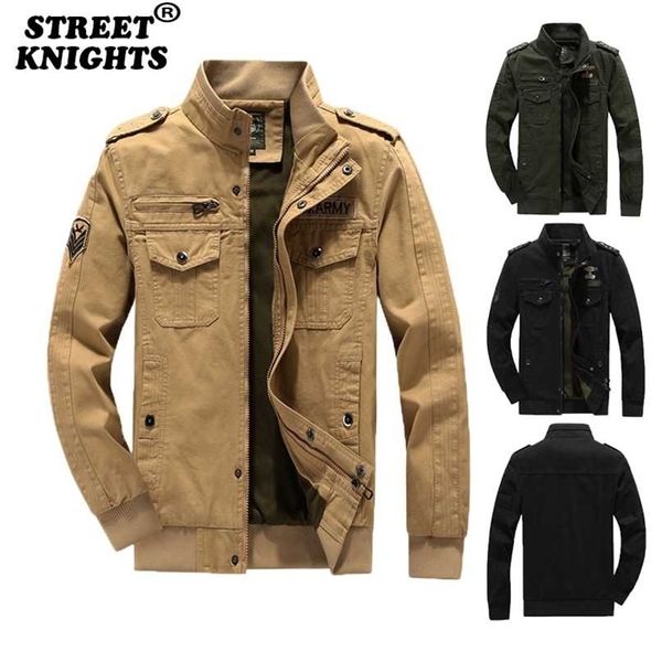 

men winter outwear bomber jacket air force pilot warm casual fur collar army tactical coat 211110, Black;brown
