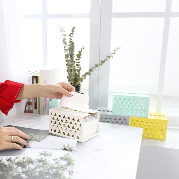 

tissue boxes & napkins nordic style living room home simple creative personality napkin storage box bathroom wrought iron box(yellow)