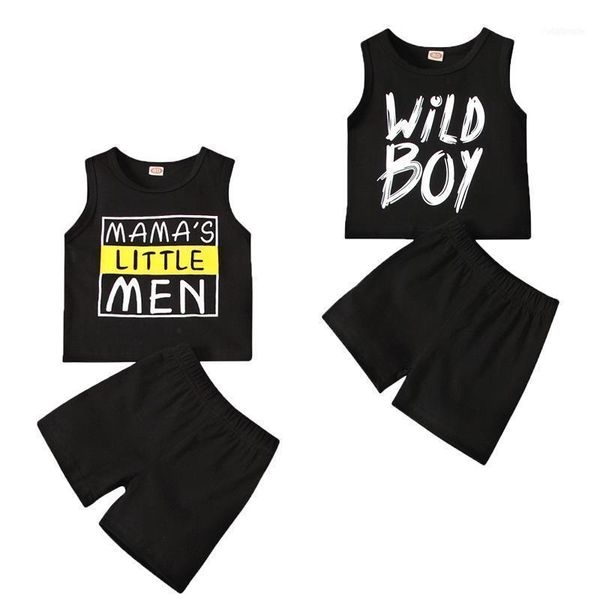 

clothing sets focusnorm 0-4y summer causal kids boys clothes letter print sleeveless vest shorts 2pcs1, White