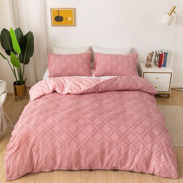 

bedding sets plaid duvet cover set twin size double bed  king pillowcase bedspread 2 places luxury couple quilt home textile