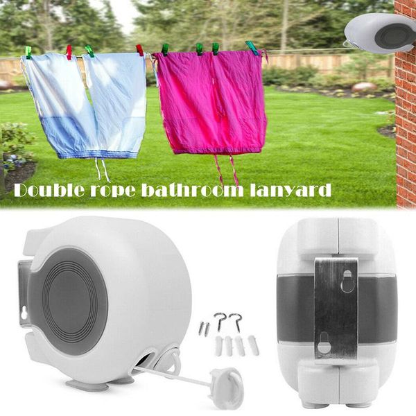 

hangers & racks 13m double line wall hanger retractable clothesline indoor clothes dryer drying rack sub sale