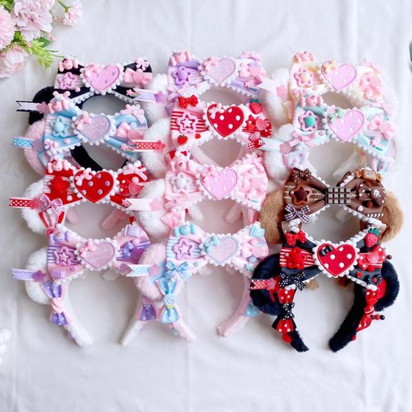 

other event & party supplies lolita kc original hair accessories bear ear strawberry bow headband lovely heart-shaped sweet headwear