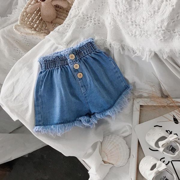 

shorts 2021 summer arrival girls fashion denim kids korean deisgn, Black