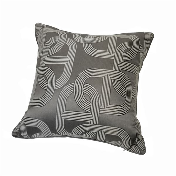 Luxuriöser dunkelgrauer zeitgenössischer geometrischer Design-gewebter Jacquard-dekorativer Kissenbezug Caseofa Stuhlkissenbezug 45 x 45 cm 1 Stück/Los 210401