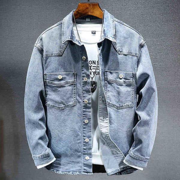 

jackets spring autumn light blue & gray denim fashion letter printing large size 4xl men's trend loose youth jeans jacket, Black;brown