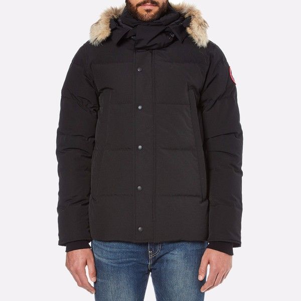 

down jacket parkas mens outerwear high-end hooded wolf fur windproof waterproof padded thicken coat removable cap coats outdoor jackets warm, Black